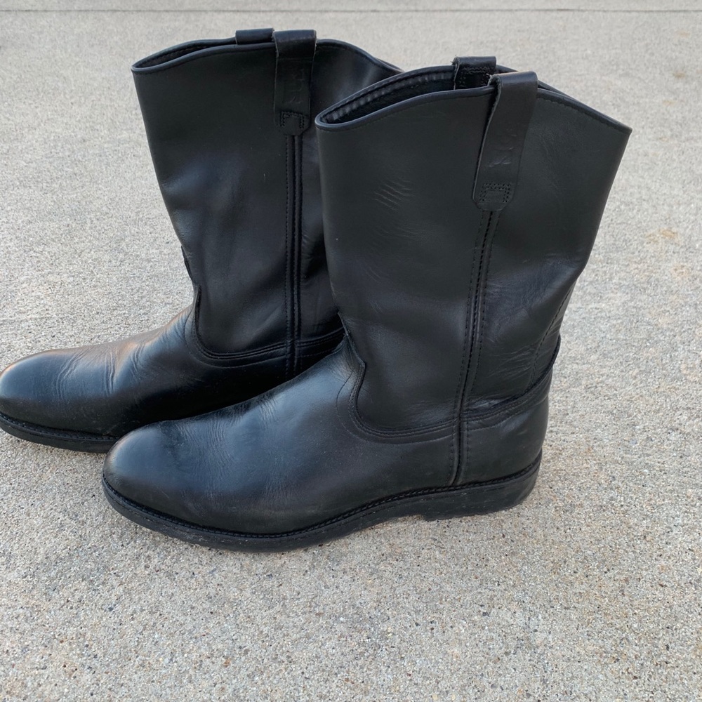 Men’s Black Leather Redwing Shoes Size 14B
